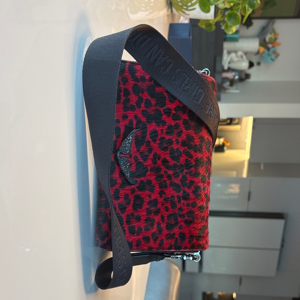 Zadig & Voltaire Red Leopard Print Crossbody Bag
